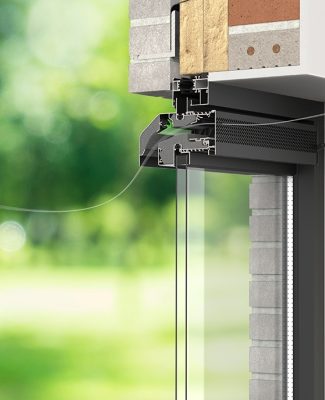 Glas Vent render doorsnede alu achtergrond airflow white