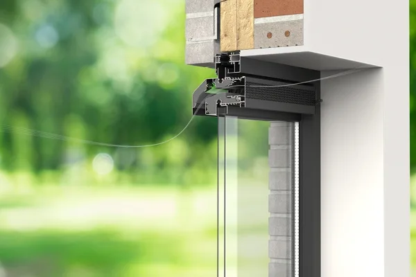 Glas Vent render doorsnede alu achtergrond airflow white